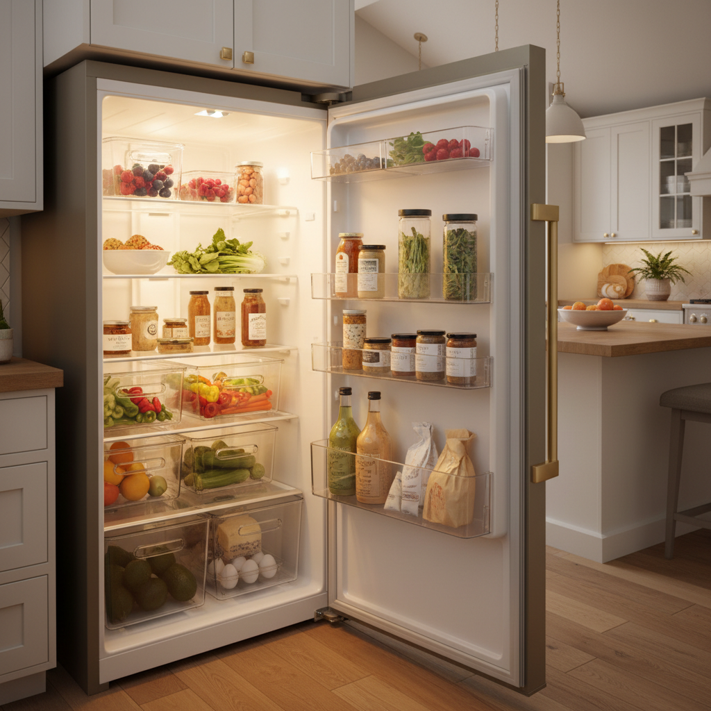 Clear Stackable Pantry Bins on Paper, Less Chaos in Your Fridge: Reading Organization Specs