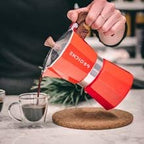 GROSCHE Milano 6 Espresso Cup, 9.3 oz Red Stovetop Espresso Maker - Italian Moka Pot