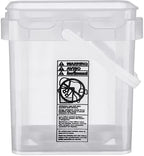 House Naturals 4 Gallon Food Grade Plastic Square clear bucket pail with lid container (Pack of 3) Made in USA- BPA Free