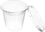 EDI [24 OZ, 50 Sets] Plastic Deli Food Storage Containers with Airtight Lids | Microwave-, Freezer-, Dishwasher-Safe | BPA Free | Heavy-Duty | Meal Prep | Leakproof | Recyclable