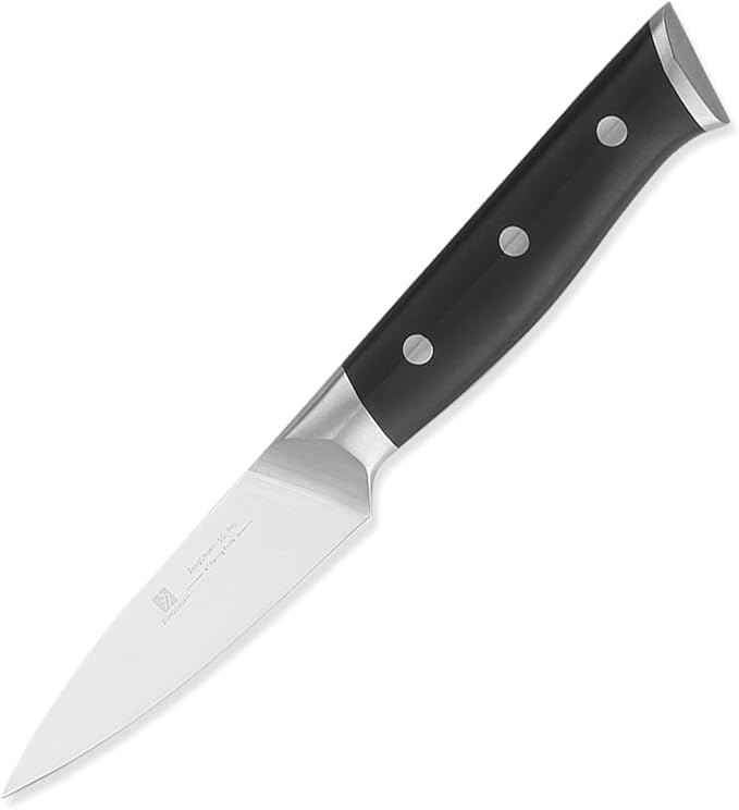3.5 Inch Paring Knife Home Cooking Chef Gifts for Women Men: Small Sharp Kitchen Knife Ultra-Smooth Cutting Experience,Precision Cutting Kitchen Tool for Effortless Slicing,Peeling,and Trimming,Black
