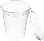 EDI [32 OZ, 20 Sets] Plastic Deli Food Storage Containers with Airtight Lids | Microwave-, Freezer-, Dishwasher-Safe | BPA Free | Heavy-Duty | Meal Prep | Leakproof | Recyclable