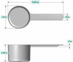 48 mL (48 CC | 1.62 Oz.) Long Handle Scoop for Measuring Coffee, Pet Food, Grains, Protein, Spices and Other Dry Goods (Pack of 5)
