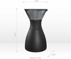 asobu Insulated Pour Over Coffee Maker (32 oz.) Double-Wall Vacuum, Stainless-Steel Filter and Take on the Go Carafe (Burgundy)