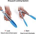 7 Inch Silicone small Tongs Set, mini Kitchen tongs with Silicone Tips Food Tongs Stainless Steel Cooking Tongs for Salad, Grilling, Frying and Cooking (Blue,Green,Red,Purple,Black, 5 Pieces)