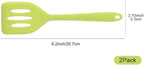 2Pack Small Silicone Turner High Heat Resistant Slotted Spatula for Fish, Eggs, Pancakes and More (8.2 IN, Green)