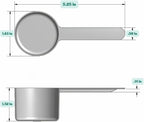 55 mL (55 CC | 1.86 Oz.) Long Handle Scoop for Measuring Coffee, Pet Food, Grains, Protein, Spices and Other Dry Goods (Pack of 100)
