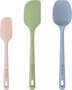 3 Pieces Silicone Spatula Set, Food Grade Rubber Spatula, Upgrade Strong Handle with Ergonomic Grip, Heat Resistant for Nonstick Cookware, Cooking Mix