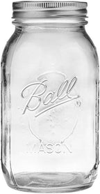Ball Regular Mouth Glass Mason Jars with Lids and Bands, Used for Canning, Pickling, Juice, Jam, Jelly, Quart Size 32 Ounce (Pack of 3)