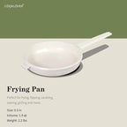 COOKLOVER Nonstick Ceramic Fry Pan, Non-Toxic, PTFE&PFOA Free, Induction Compatible Egg Skillet Frying Pan with Heat Resistant Handle, 9.5 Inch – Cream White
