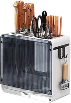 Knife Holder Organizer Stainless Steel Rack This multifunctional kitchen storage rack with Utensil (black and white) version:No cutting board rack