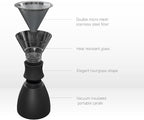 asobu Black Insulated Pour Over Coffee Maker (32 oz.) Double-Wall Vacuum, Stainless-Steel Filter, Stays Hot Up to 12 Hours (Black)