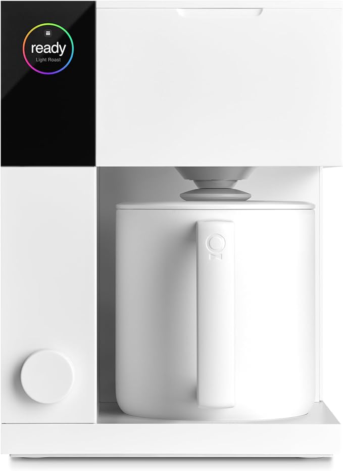 Fellow Aiden Precision Drip Coffee Maker, Thermal Carafe, Perfect Temperature Control, Bloom Cycle, Single Serve to 10 Cup Capacity, Matte White
