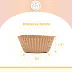 qiqee 600pcs Natural Cupcake Liners Muffin Linner No Smell, Food Grade Brown Baking Cups（Standard Size）