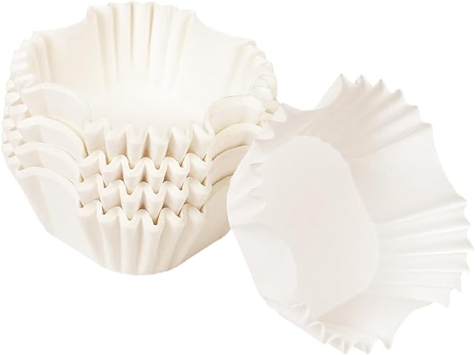 qiqee 500pcs White Square Cupcake Liners Muffin Linner No Smell, Food Grade Baking Cups（Standard Size）