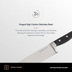 DURA LIVING 2-Piece Premium Kitchen Knife Set - Ultra-Sharp 5" Utility Knife & 3.5" Paring Knife, High Carbon Stainless Steel, Forged for Precision, Multipurpose Cooking Knives with Ergonomic Handles