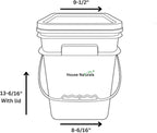 House Naturals 4 Gallon Square Food Grade Bucket Pail with Plastic Handles and Lid (Pack of 3) Made in USA containers (Yellow)