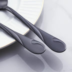 Black Silverware Set for 6, 30-Piece Stainless Steel Flatware Set, Shiny Black Metal Cutlery Set, Include Fork, Knife and Spoon Set, Dishwasher Safe