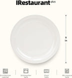 Stoneware Narrow Rim Commercial Grade Dinnerware America White, Plate 9", Case of 24