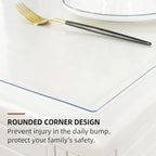 Warmstar Clear Table Cover Protector 12 x 54 Inch,1.5mm Thick Plastic Table Cover Rectangle,PVC Clear Table Protector,Desk Protector Mat for Kitchen, Dresser, Writing Desk，Dining Room Table