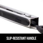 GORILLA GRIP Stainless Steel Heat Resistant Kitchen Tongs for Cooking, 12 + 14 Inch Set of 2 BBQ Tong, Non Scratch Silicone Tip for Pan, Strong Grip, Grab Food, Toss Salad, Air Fryer, Pull Lock, Black