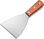 New Star Foodservice 38309 Wood Handle Slant Edge Grill Scrapers, 4 by 8.5-Inch