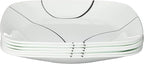 Corelle Vitrelle 6-Piece Salad Plate Set, Triple Layer Glass and Chip Resistant, Lightweight Square 8-1/2-Inch Plates Set, Splendor