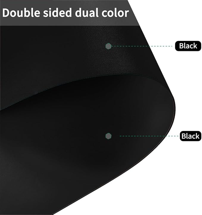 Leather Table Cover,1.8mm Thick,42x90 Inch Table Protector,Table Protector for Dining Room Table,Dining Table Cover,Padded Table Protector.(Black+Black,42x90)