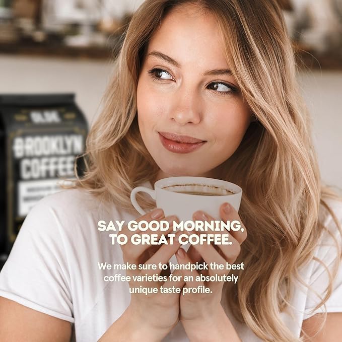 BROOKLYN COFFEE Whole Bean, Classic Medium Roast (5lb) Balanced, Smooth, Mellow - Fresh Bulk Coffee Beans Roasted Weekly in NYC