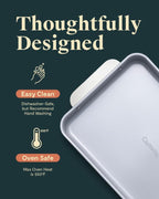 Caraway Non-Stick Ceramic 9”x13” Rectangle Pan - Naturally Slick Ceramic Coating - Non-Toxic, PTFE & PFOA Free - Perfect for Brownies, Lasagnas, and More - Sage