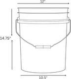 House Naturals 5 Gallon Premium HPDE Plastic Bucket - Made in USA Food Grade Storage Container, BPA Free All Purpose Pail (5, Black)
