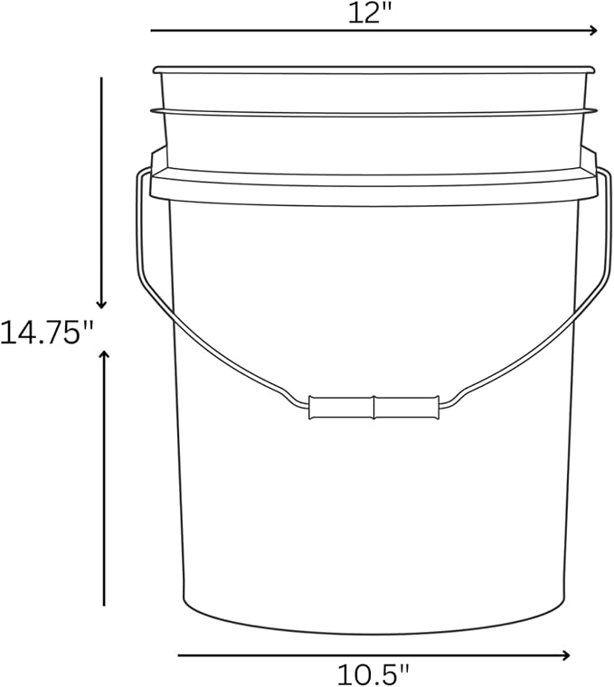 House Naturals 5 Gallon Premium HPDE Plastic Bucket - Made in USA Food Grade Storage Container, BPA Free All Purpose Pail (2, Pink)