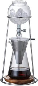 Nispira Iced Coffee Cold Brew Drip Coffee Maker Stainless Steal, 400mL, Borosilicate Glass