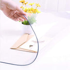NECAUX Custom Multi-Size 1.5mm Thick Clear PVC Table Cover Protector - 40 x 80 Inch Kitchen Wood Grain Vinyl Transparent Table Cover Plastic Protective Pad for Dining Room Table/Office Desk