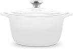 Signature Enameled Cast Iron Dutch Oven, Non-Stick Serving Pot with Tight Fitting Lid for Perfect Roasting, Baking, Sauteing, and Bread Making | 2Q (1.9L)