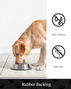 Pet Feeding Mat-Absorbent Dog Mat for Food and Water Bowl-No Stains Quick Dry Water Dispenser Mat-Dog Accessories Pet Supplies-Bowl for Messy Drinkers（FRAMEDOGS,17"x34"