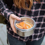 U Konserve Stainless Steel Food Storage Bento Box Container, Leak Proof Silicone Lid Dishwasher Safe - Plastic Free (15oz Clear)