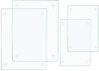 Tempered Glass Cutting Board for Kitchen, Clear Glass Board for Countertop, with Non-Slip Feet, Heat Resistant, Large Size 12x16" 2Pcs, Small Size 12x8" 2Pcs
