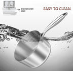 LOLYKITCH Tri-Ply Stainless Steel Saucepan Set-1QT & 2QT with Lids,Induction Sauce Pots,Pots and Pans Set,Oven and Dishwasher Safe.