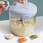 Food Chopper,Garlic Chopper with Container,Vegetable Kitchen Cutter,Pull String Hand Manual Food Processor Sharp Blades Mincer Shredder for Cutting Onions Chili Ginger Seasoning (Pink, 500ml)