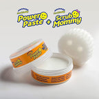 Scrub Daddy Household Cleaning Supplies - The Microfiber BBQ Bundle - Includes 2 Microfiber Towels, 1 Grill Brush & PowerPaste Cleaning Paste with 1 Scrub Mommy Sponge