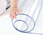 Wadrac 1.5mm Thick 17x54 Clear Table Cover Protector Study Desk Topper Pad Blotter Plastic Transparent Desk Mat for Desktop Writing Computer Desk Protector for Office and Home Easy Clean Waterproof