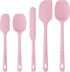 5 Pieces Silicone Spatula Set, Food Grade Rubber Spatula, Upgrade Strong Handle with Ergonomic Grip, Heat Resistant Up to 600°F for Nonstick Cookware, Cooking Candy Series