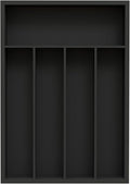 Bamboo Kitchen Drawer Organizer - silverware organizer - Cutlery Tray - Utensil Tray - drawer dividers and Utensil Holder with Wood Silverware Holder for Flatware Cutlery (5 Slots, Black)