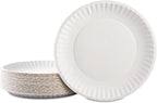 Bluetable 9 Inch Paper Plates Bulk – 500 Count - Uncoated White 9” Dinner Plate Pizza Plate Decorative Craft Paper Plates Disposable Plates [500 Pack/Case]