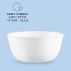 Corelle Vitrelle 28-oz Soup/Cereal Bowls Set of 6 Chip & Crack Resistant Dinnerware Bowls for Soup, Ramen, Cereal and More, Triple Layer Glass, Winter Frost White