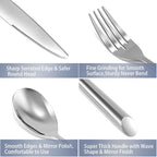 DEACORY Silverware Set Flatware Set Stainless Steel Cutlery Set with Streamlied Handle Mirror Finished Heavy 20 Pieces Home Kitchen Daily Use Wedding Housewarming Gift Dishwasher Safe Service for 4