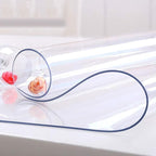 NECAUX Custom 56 x 87 Inch Clear Table Cover Protector, 1.5mm Thick Wood Grain Transparent Table Pad Non-Slip Tablecloth Plastic Protective Pad for Dining Room Table, Conference Table