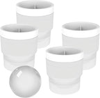 Ice Ball Maker Mold - Set of 4, Round Ice Cube Mold, 2.4 Inch Sphere Ice Cubes for Whiskey, Cocktails, Bourbon (4, White)