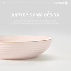 famiware Jupiter Pasta Bowls, 30 OZ Large Salad Bowls Set of 4, Microwave and Dishwasher Safe, Sturdy and Stackable, Serving Bowls for Kitchen, Light Pink